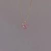 Ladies Necklace Shining Geometric Shape Charming Wear-Resistant Dress Up Hypoallergenic Pink Heart