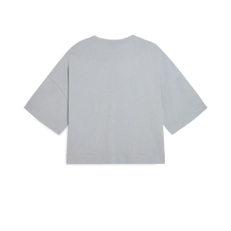 New PUMA Elevatedgraphic Drop Shoulder Sleeve T Shirt Women's Light Gray 633789-20