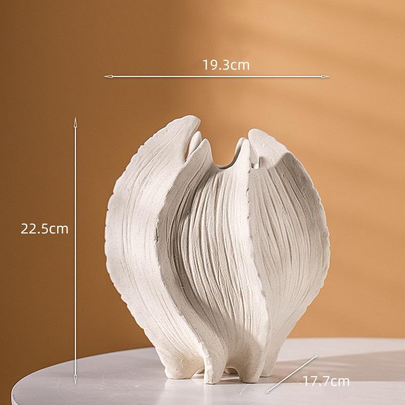 Ceramic Vase Irregular Folded Paths Abstract Ceramic Crafts Flower Vase Flower Arrangement Accessories Home Decoration