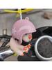 1pc Pink Pig & White Star Helmet Decor For Personalized Bicycle Or Motorcycle Handlebar, Rubber Pig Gift