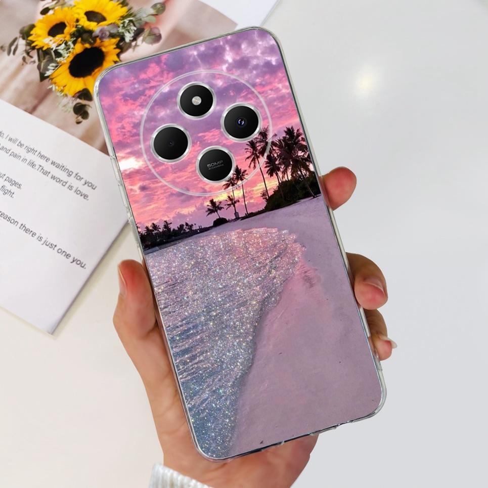 

Для XIaomi Redmi 14C / Poco C75 Задня кришка Метелик Квітка троянди Розкішний Дівчачий Чохол для телефону На Redmi 4C Прозорий М який ТПУ Прозора Накладка XIaomi Redmi 14C