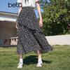 Betu Women's Floral Ruffle A-Line Midi Skirt