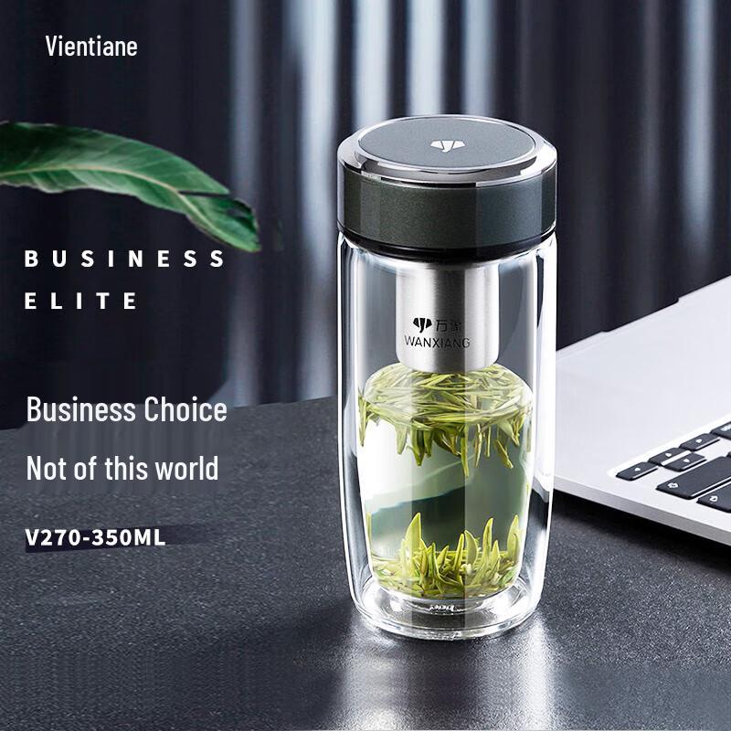 Wanxiang Double-Layer Glass Tea Infuser Mug