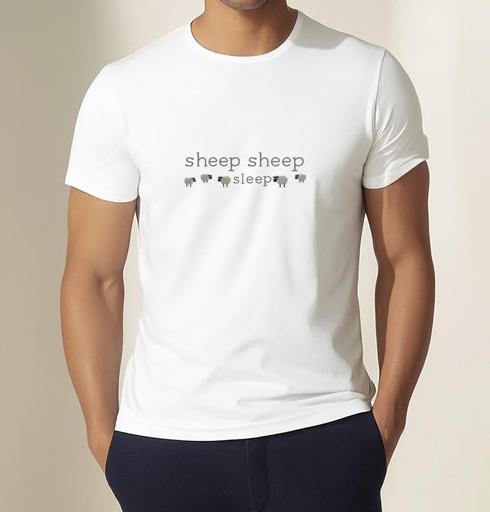 Sheep Sheep Sleep T-Shirt Minimalist Typography amp; Icons Graphic Tee Unisex Shirt Unisex T-Shirt M