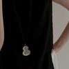 Stylish Functional Gourd Comb Shaped Necklace High Glossy Stainless Steel Adjustable Black String Flexible Fashion