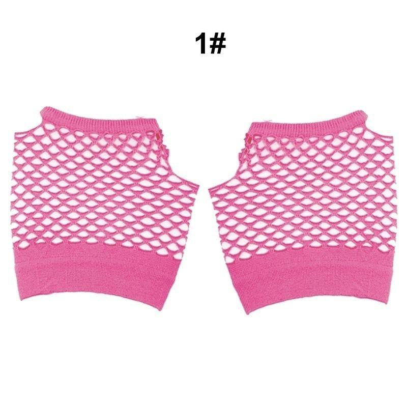 Girls Neon Short Fishnet Fingerless Gloves Gloves Party Gloves Fishnet Gloves