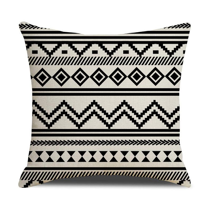 New Black and White Letter Pillowcase Office Sofa Living Room Decoration Linen Cushion