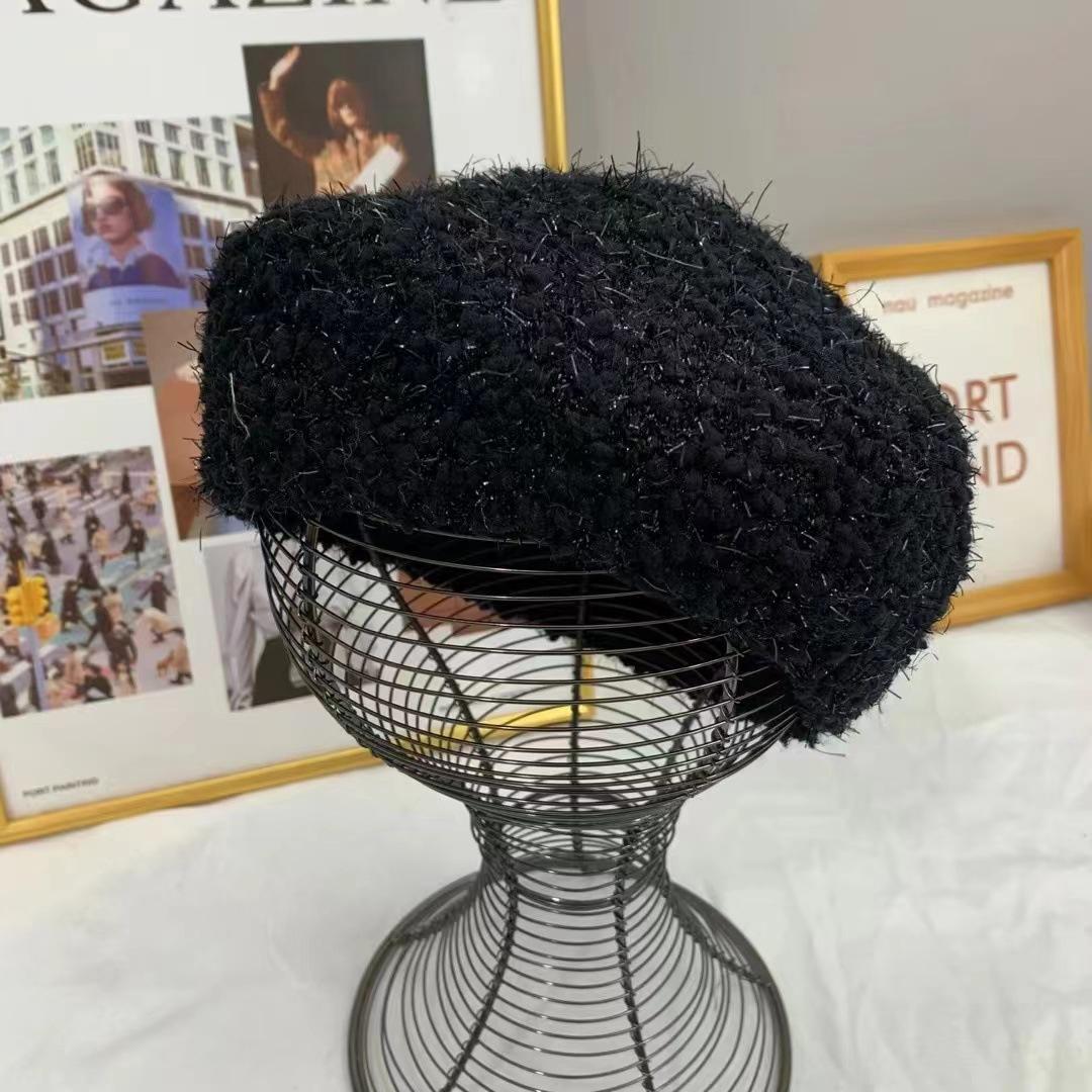 

Берет женский ретро осенне-зимний универсальный шляпа художника плюшевый теплый милый зимний шапка-бутон тренд Adult average size чёрный