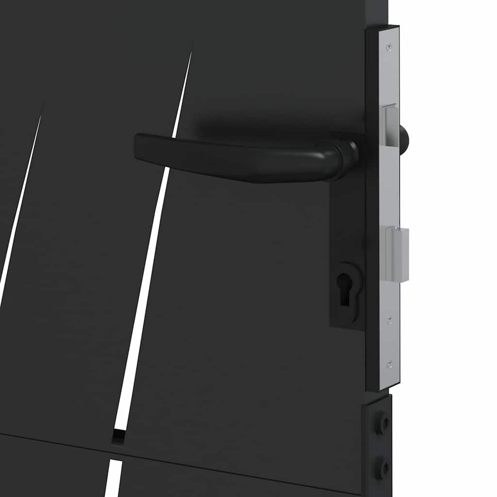 Garden Gate Black 110 x 130 cm Powder Coated Steel