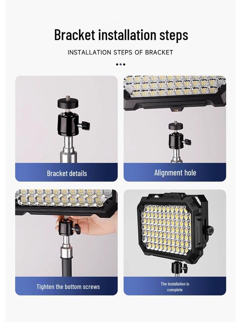 Rechargeable Outdoor Camping Lamp with Handheld Bracket - Super Bright Emergency and Market Stall Light.