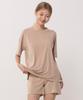 Ssaikeullin Women'S Short Sleeve Trunk Shorts Homewear Set (Camel)