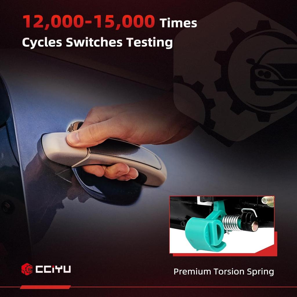 cciyu Door Handle fit for 2003-2009 for Kia Sorento EX Exterior Rear Driver Side Primed Black