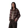 GREEN BELT Women's Wool Blend Plaid Faux Two-Piece Shirt
