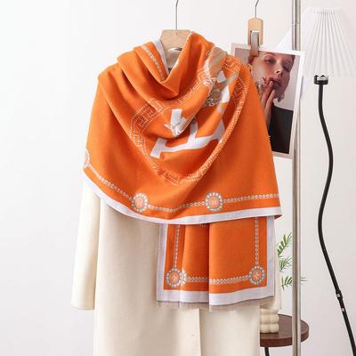 Sciarpa Scialle Versatile da Donna in Imitazione Cashmere Cavallo Impennato - Design Quadrato Grande Double-Face per Autunno e Inverno