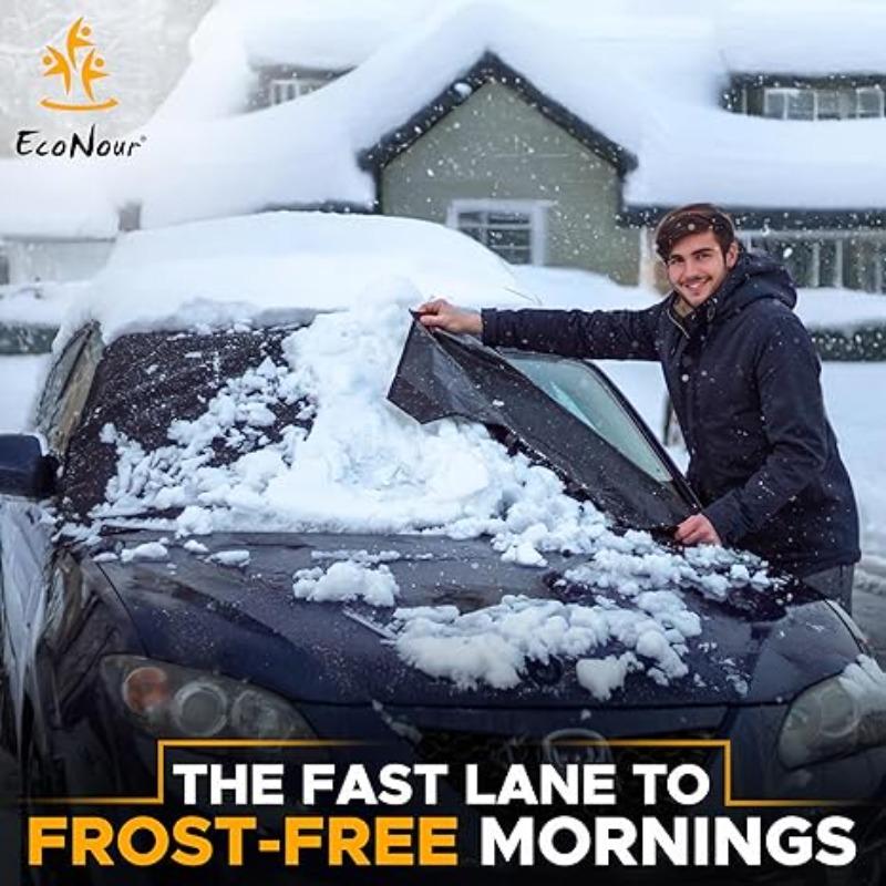 Windshield Frost Protector with Anti-Theft Straps, 600D Oxford Fabric for Ice & Snow, Multi-Size Universal for All Vehicles