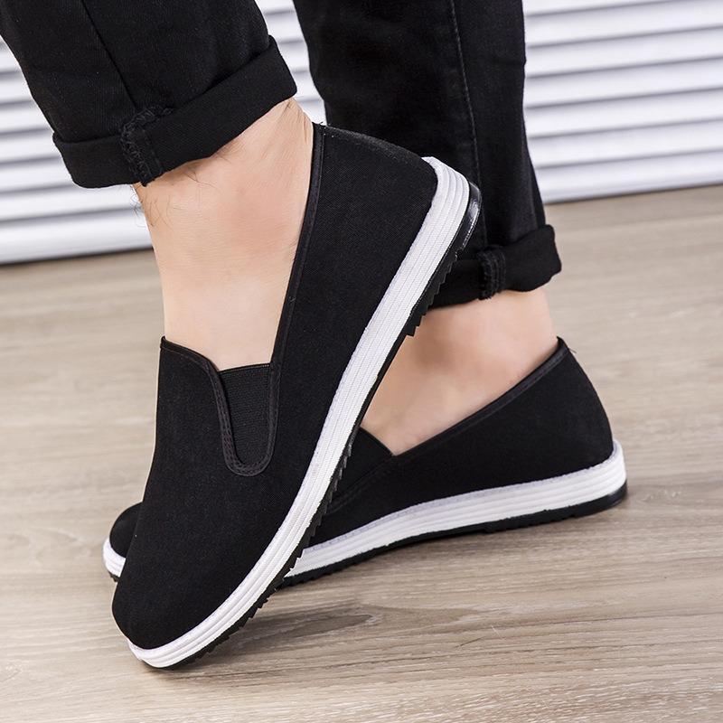 Old Beijing cloth shoes men upgrade beef tendon sole cloth shoes breathable one pedal comfortable soft sole military single black cloth shoes