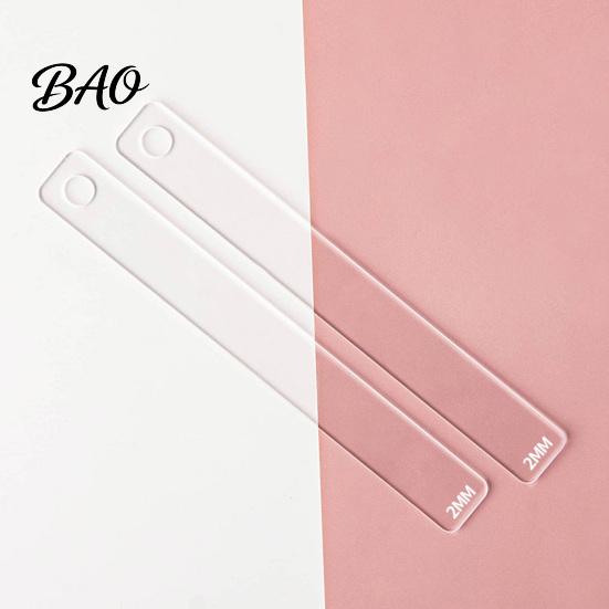 Polymer Clay Rolling Guides 1 Pair Acrylic Depth Guide, 2/3/4/5/6mm Pottery Pin Thickness Control Ruler Transparent for DIY Tools Guide