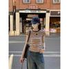 2026 Summer New Style Contrast Color Striped Short Sleeve T-Shirt for Women, Slim Fit and Versatile Top