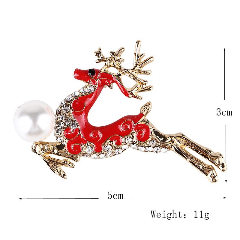 Fashion Christmas Brooch Christmas Tree Shoes Old Man Elk Wreath Snowflake Bell Pin Female