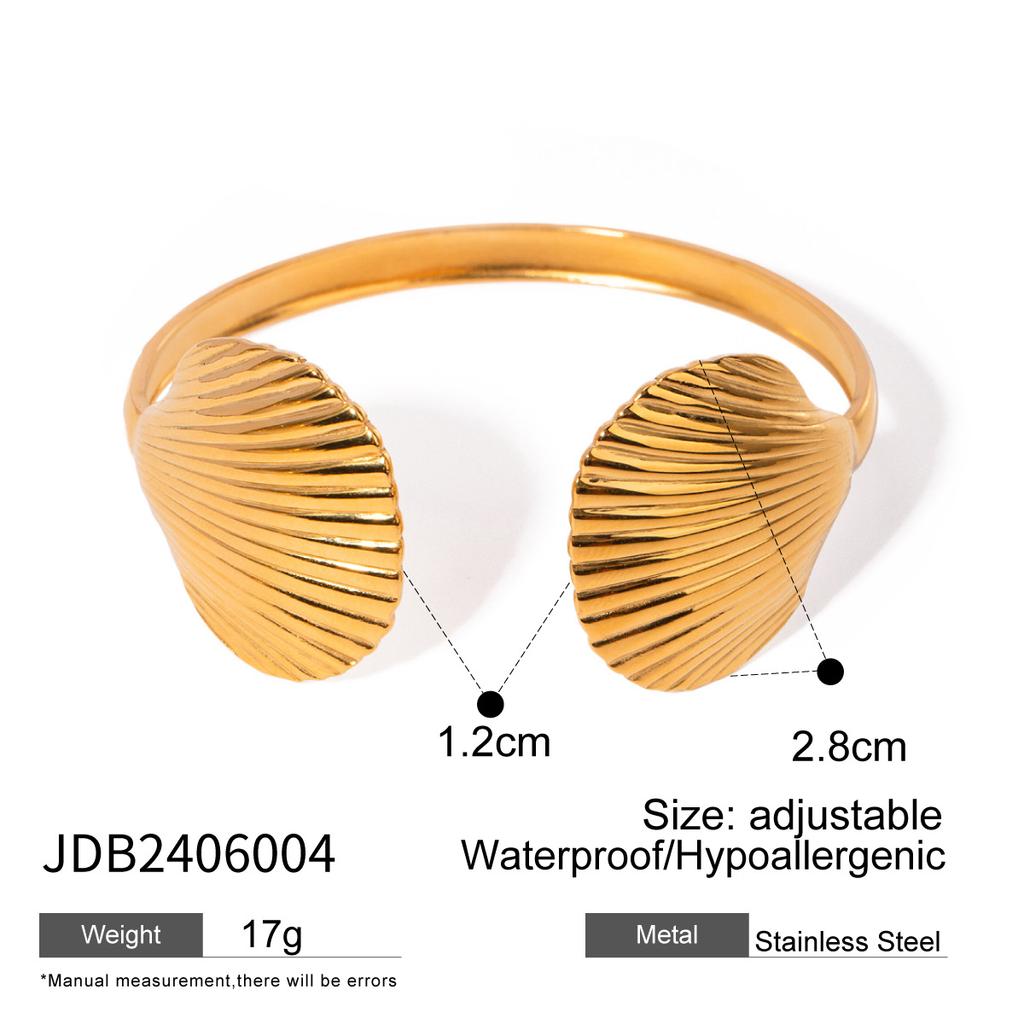 Jiedin European and American Stainless Steel Shell Bracelet Does Not Fade Jewelry Niche Design Bracelet Stainless Steel Holiday Jewelry