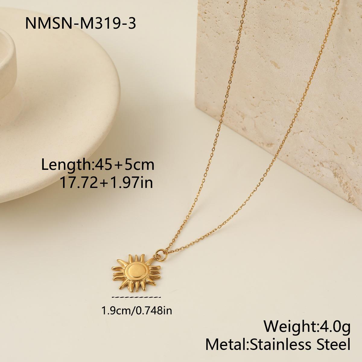 GEMCHIC Women s Stainless Steel Minimalist Love Heart Sunflower Necklace, Elegant Geometric Design, Fashion Statement Jewelry