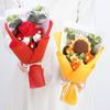 Knitted Crochet Flowers Bouquet Glowing LED Lights Eternal Simulated Flowers Handmade Mother's Day Gifts
