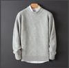Men's Cashmere Sweater Loose and Thick Jacquard Crewneck Sweater Autumn and Winter Solid Color Men's Knit Bottom Sweater