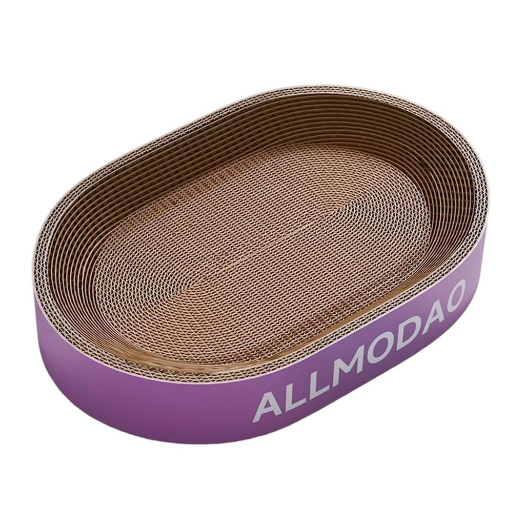 Scratcher with Bed, Corrugated Cardboard Scratching Pad, Low Shedding Litter Box Shape for Indoor Cats