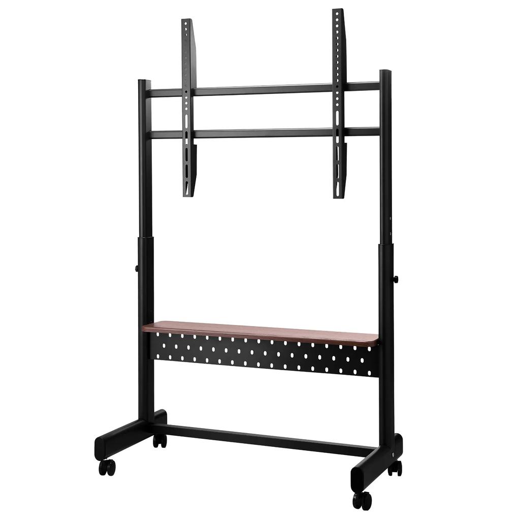 VEVOR Rolling TV Stand, Mobile TV Cart for 55-100 Inch Screens, Height Adjustable Portable Monitor Stand with Tray