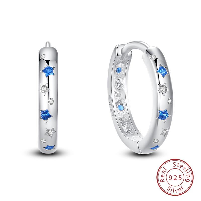 Hot 925 Sterling Silver Earrings Charm Simple Shining Lotus Zircon Wedding Women Jewelry Gift