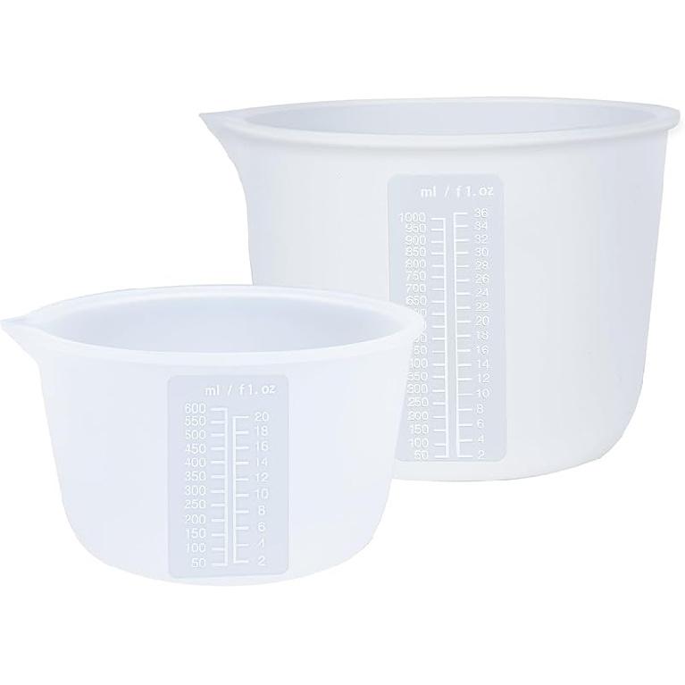 

Silicone Measuring Bowl-Epoxy Resin, Fluid Art, Butter, Chocolate-Squeeze Pour Mixing-BPA Free-Large Set of 2 1000ml/36oz(4 Cups) 600ml/20oz(1 Pint) 1000ml+600ml
