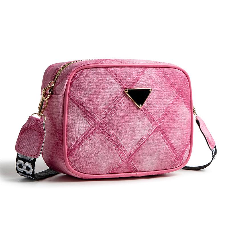 Trend Denim Pattern Small Square Bag Lis Fashion Gradual Change Color Diamond Crossbody Shoulder Women's Bag Mobile Phone Bag