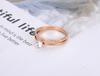 JeeMango Sparkling Design Titanium Stainless Steel Wedding Ring Rose Gold Color Mosaic CZ Crystal Party Ring For Women R19155