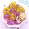 Resin Colorful Cartoon Glitter Mermaid Princess Girl Flatback Christmas Figurines 10PCS Scrapbook DIY Bow Accessory Decor Crafts