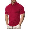 European and American Summer Men's Fashion Lapel Casual Loose Solid Color Short Sleeves