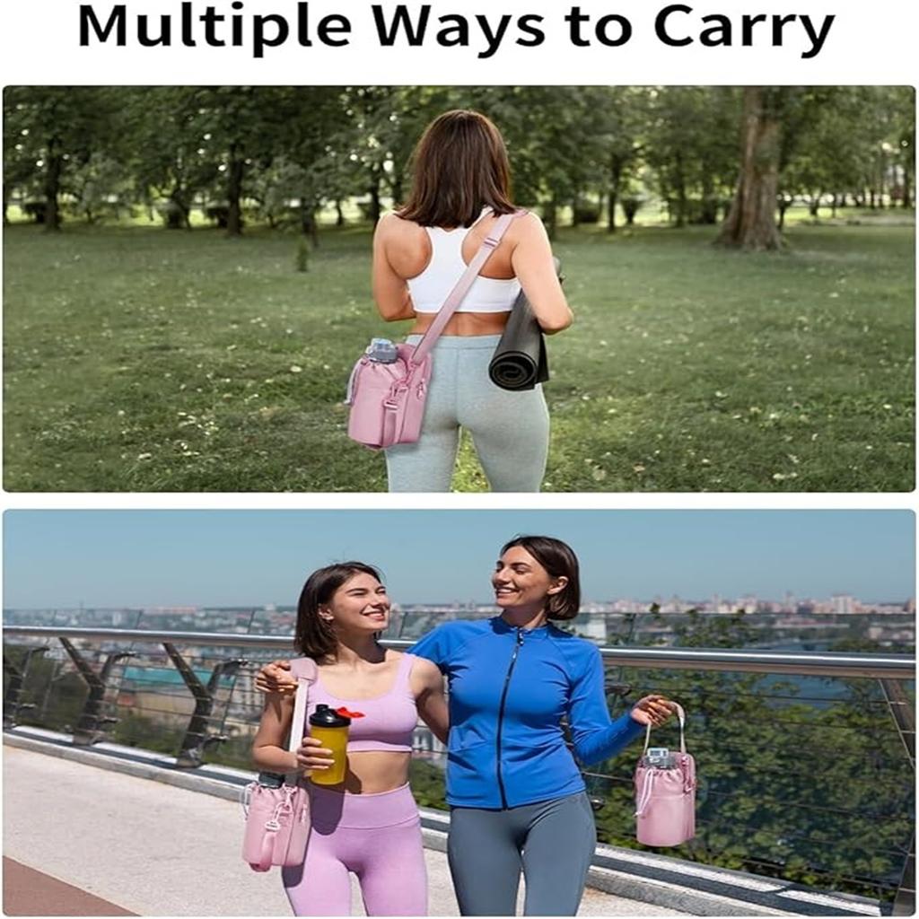 Outdoor Water Bottle Bag – Inclined Vibration Hanging Bag with Phone Pocket, Portable Carrier for Hiking & Sports