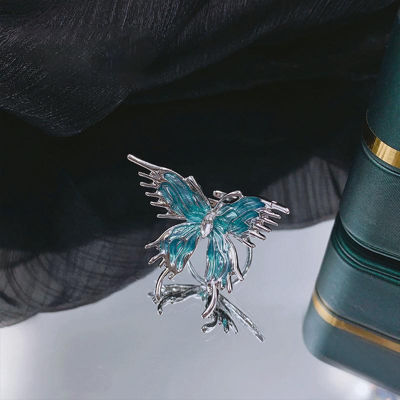 

Кольцо-бабочка с бриллиантами и эмалью, женское, роскошное, модное, изысканного дизайна, с темпераментом, персонализированное ювелирное изделие