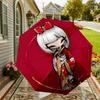 1pc Kimono Flowers Automatic Folding Umbrella, Heavy Duty 8 Rib Iron Frame,  Suitable for Travel, Daily Use, Birthday, Decor Gift m0104023