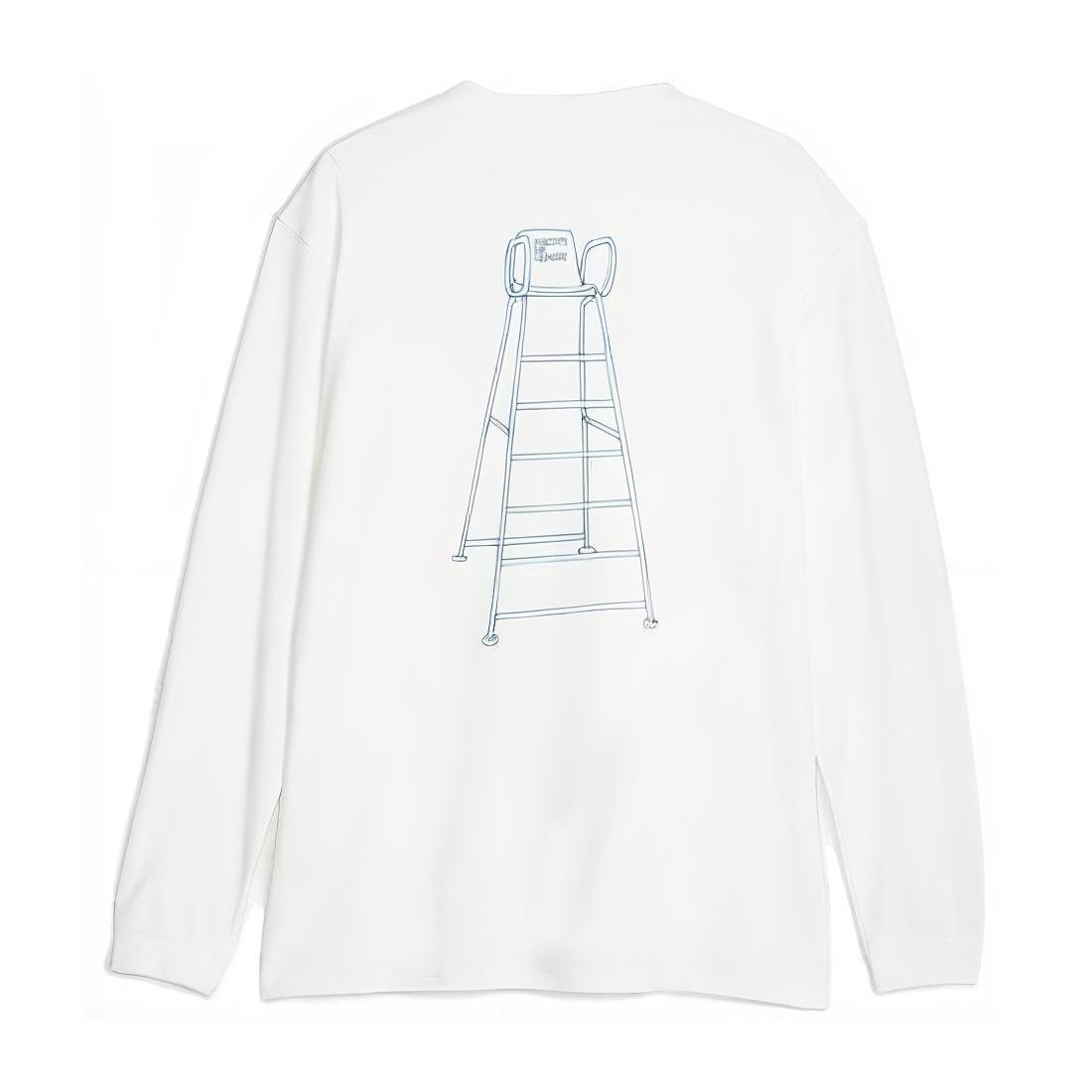 

Puma Mmq Service Line Long-Sleeve Tee With Back Graphic Print Unisex Tops White 620840-02 L