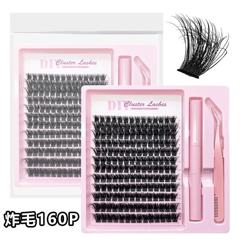 30D40D100D Segmented False Eyelashes Natural Dense Curled Single Cluster Self-Adhesive Eyelash Set