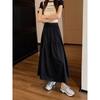 Half-length Skirt Women's Summer Simple and Thin Fashion Design Sense Pleated Stitching Elastic Waist Skirt