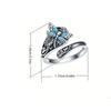 1 Pcs Vintage Ring Flower Dragonfly Blue Opal Open Adjustable Rings Jewelry Birthday Gift For Women Men