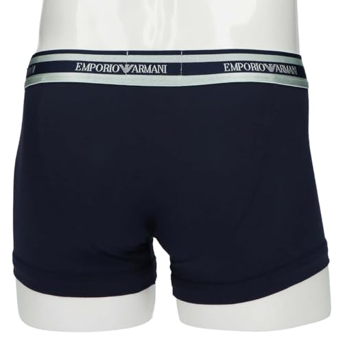 Emporio Armani SHINY LOGOBAND Men's Boxer Briefs with Shiny Waistband and Logo, Front Closure, Size S (EU Size), 54045129, Black