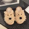Lässige Plateau-Hausschuhe Damen Zuhause Frühling Herbst Niedliches Cartoon-Design Hundeschuhe Mädchen Indoor-Schuhwerk Leichte Pantoletten