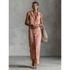 2026 New Women's Casual Loose Sleeveless Long Dress with Single-Breasted Buttons and Fashionable Hood