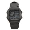 Digital Chronograph Watch Luminous Waterproof Multi Function Retro Style Square Electronic Watch Black
