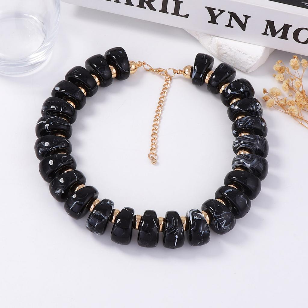 Exaggerated personality trend geometric beaded multi-color optional necklace versatile casual women's daily wear accessories