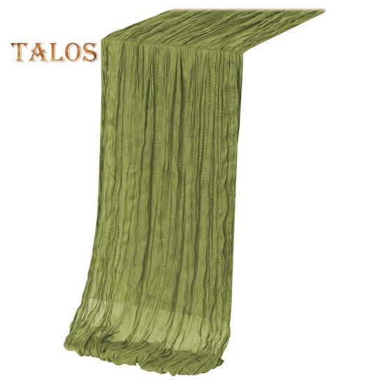 

Дорожка для стола на День благодарения, марлевая, в стиле бохо, плиссированная, однотонная, устойчивая к пятнам, многоразовая, для защиты стола, украшение, дорожка для банкета, выпускного вечера 90x180cm зелёный