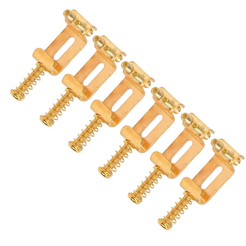 6PCS Metal Material Electric Guitar Saddles Golden Tremolo Bridge Saddles For Electric Guitar