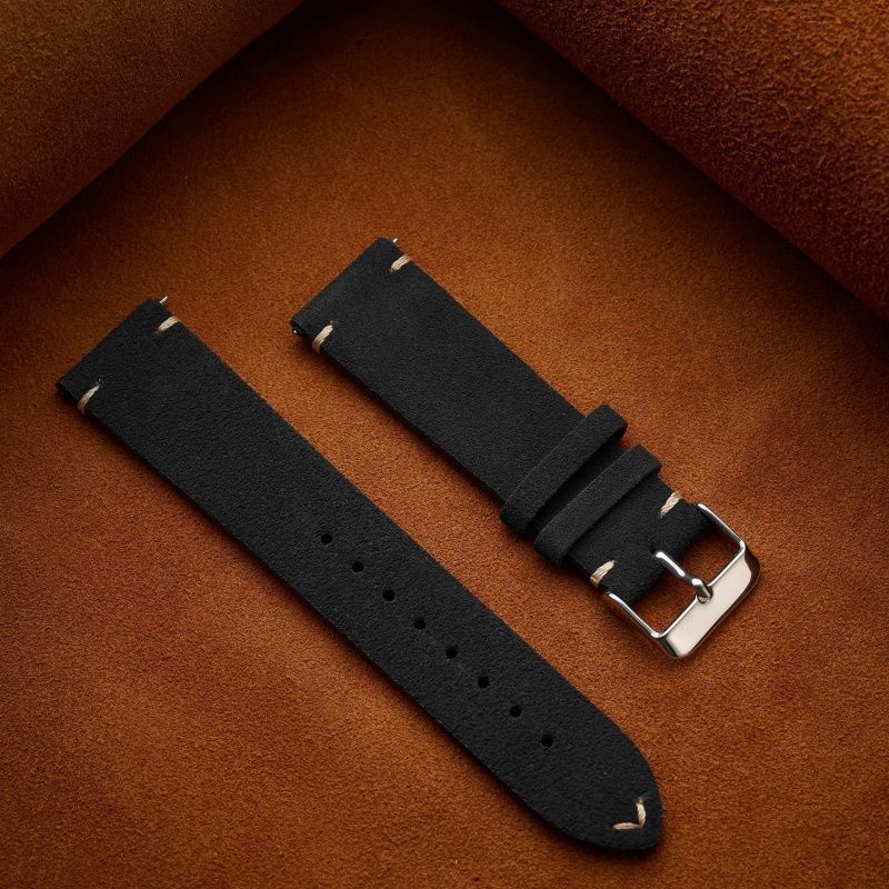 Universal Quick Release Leather Watch Strap Thin Faux Leather Replacement Strap Smart Watch Band Suitable for 14mm 16mm 18mm 19mm 20mm 21mm 22mm